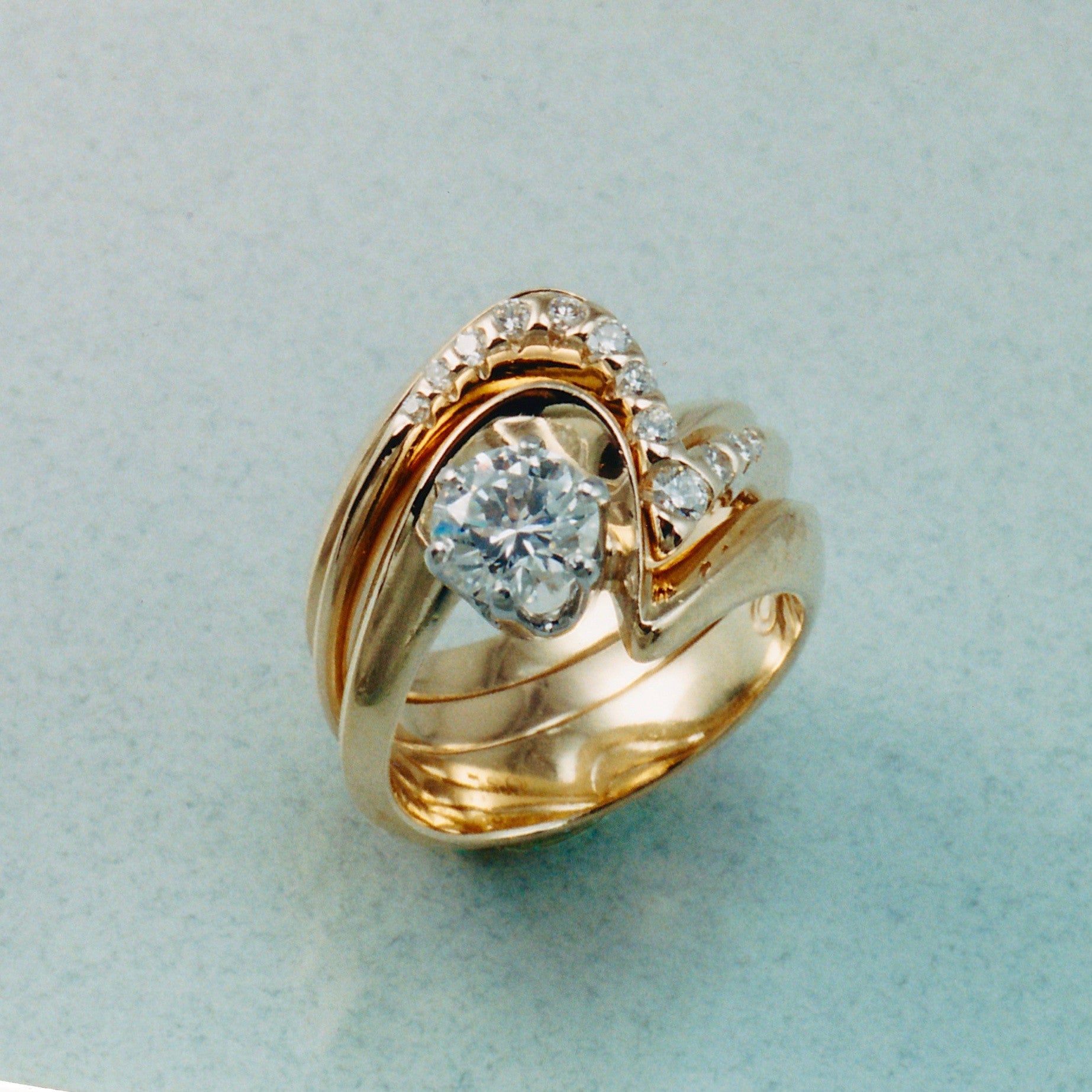 Moiré 1 and 2 Wedding Set (2 Rings)
