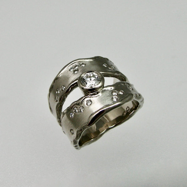 Custom Design Wide Gold Ring